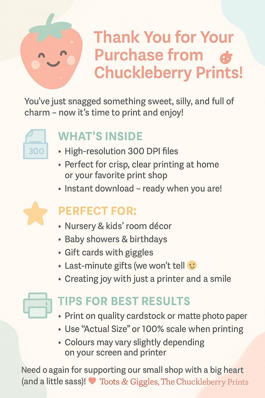 Printable Gift Card β 4" x 3" Digital Download (PDF)