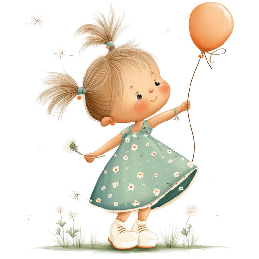Girl with Balloon Print