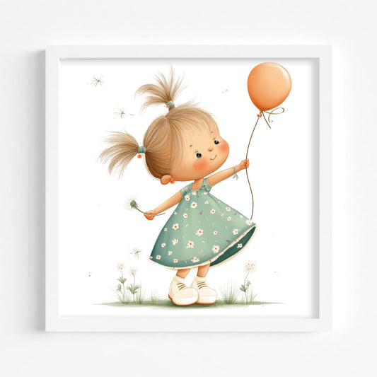 Girl with Balloon Print
