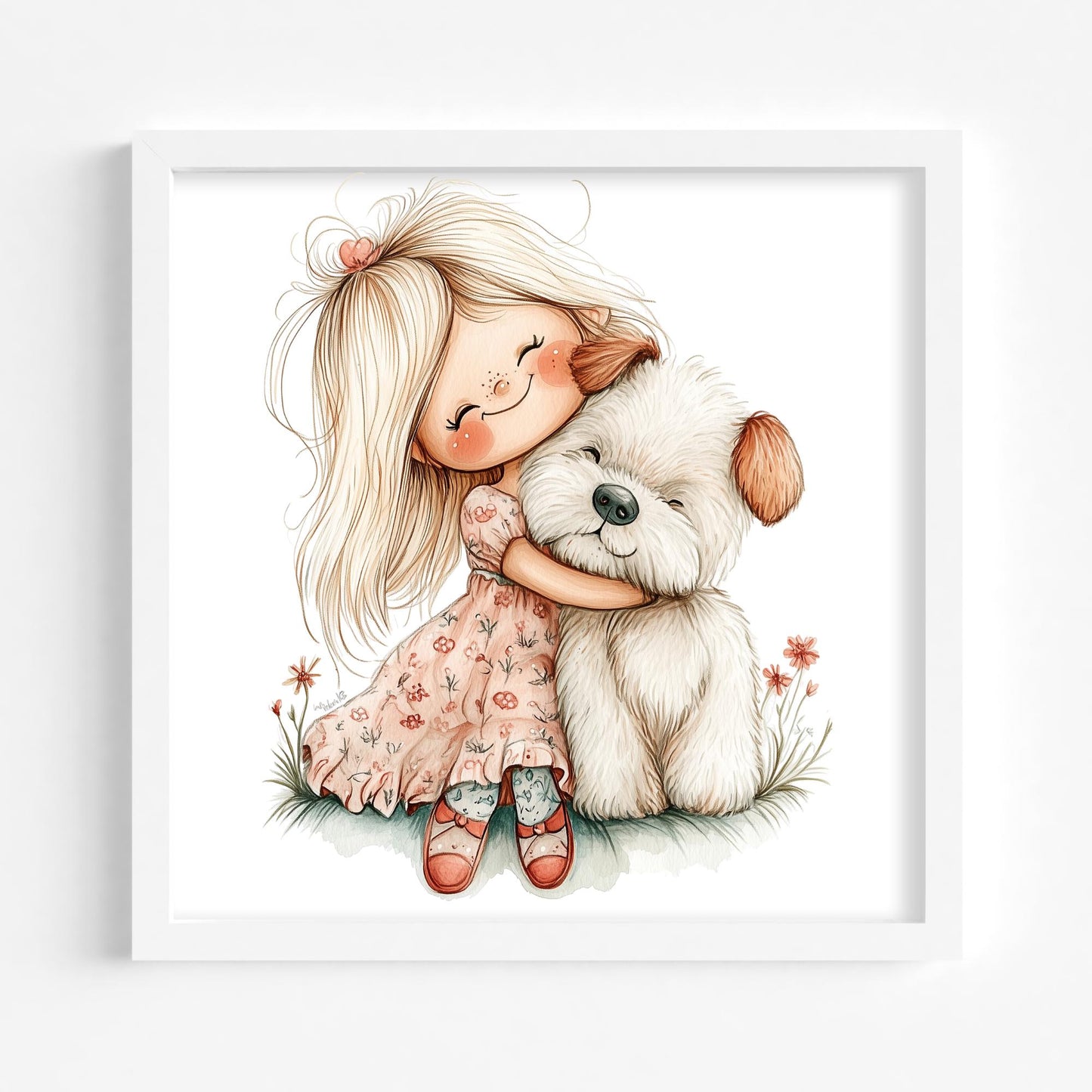 Best Fur-iends Forever – Cute Girl and Dog Print