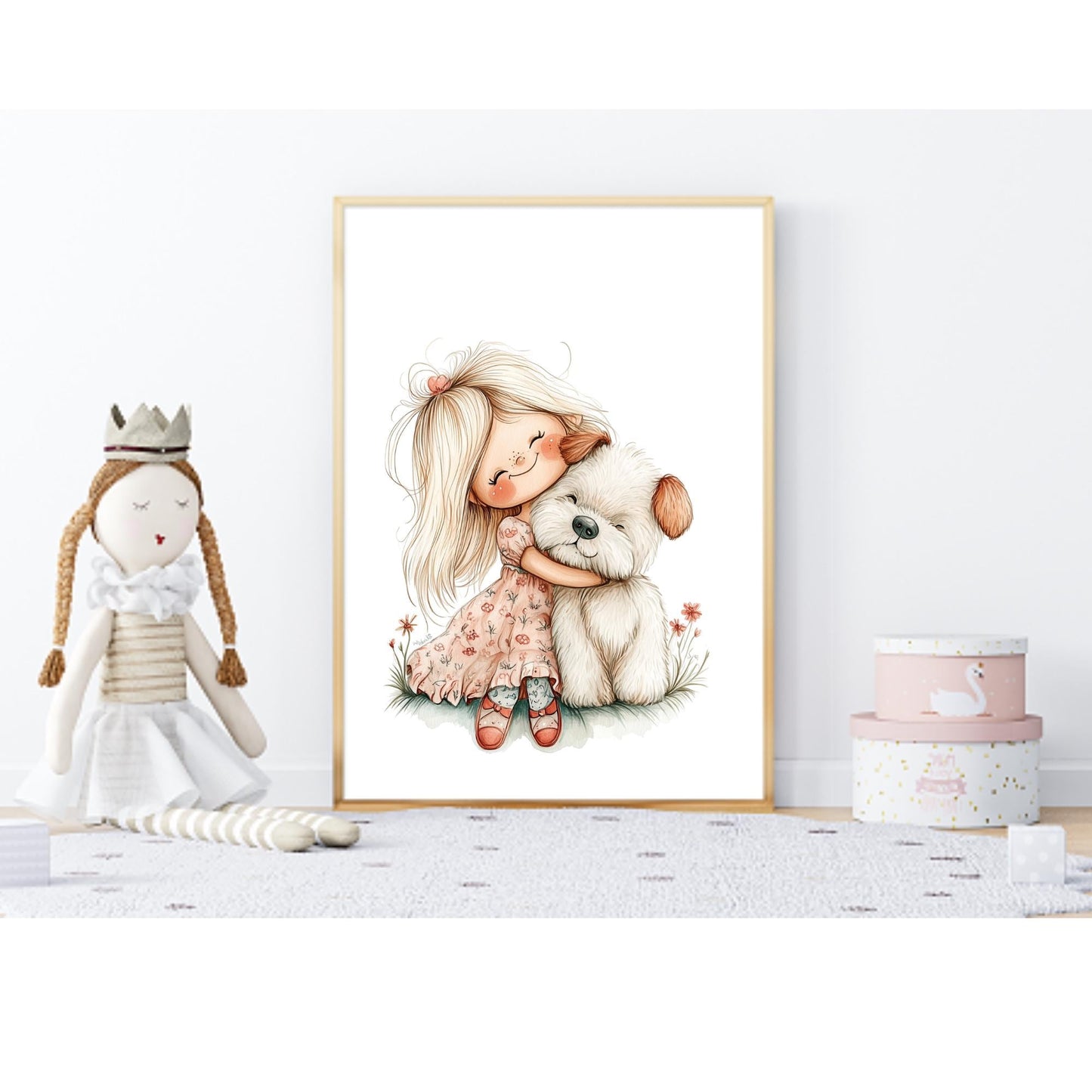 Best Fur-iends Forever – Cute Girl and Dog Print
