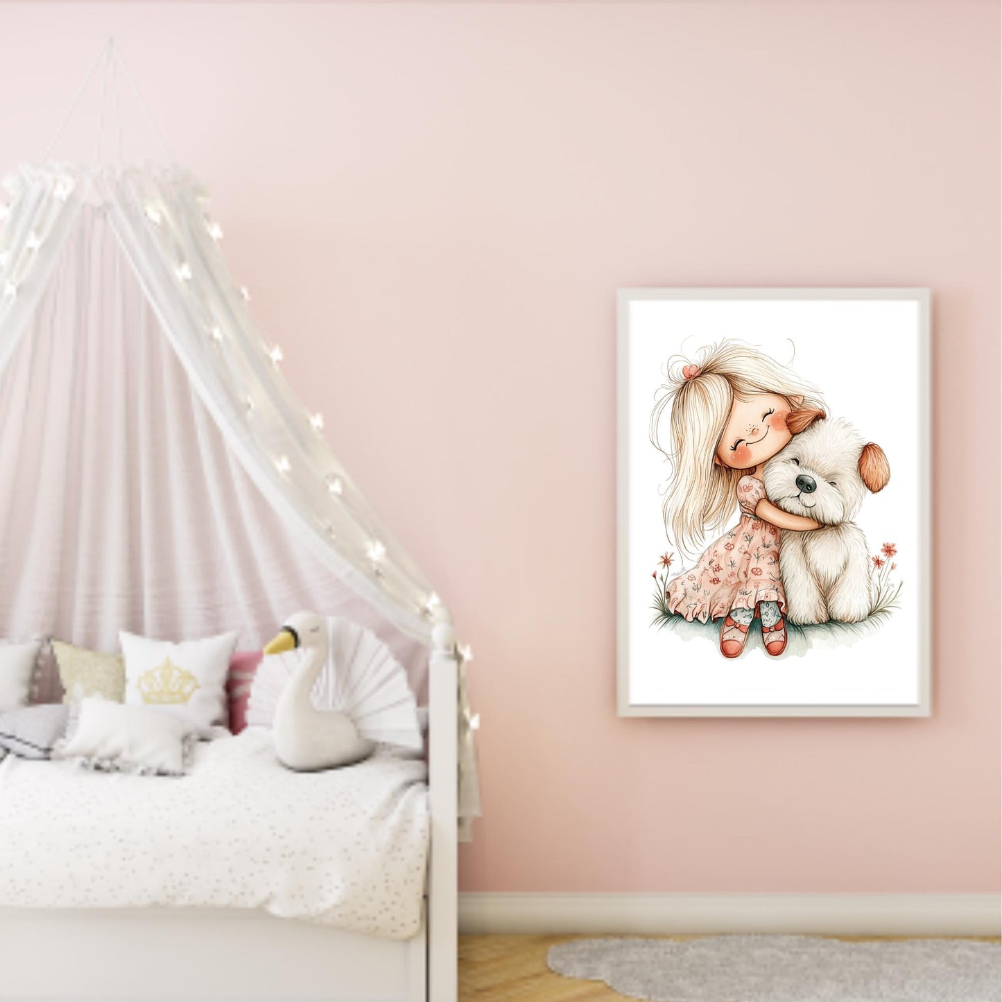 Best Fur-iends Forever – Cute Girl and Dog Print