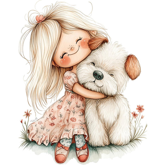 Best Fur-iends Forever – Cute Girl and Dog Print